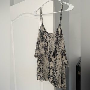 Black and white dressy tank top